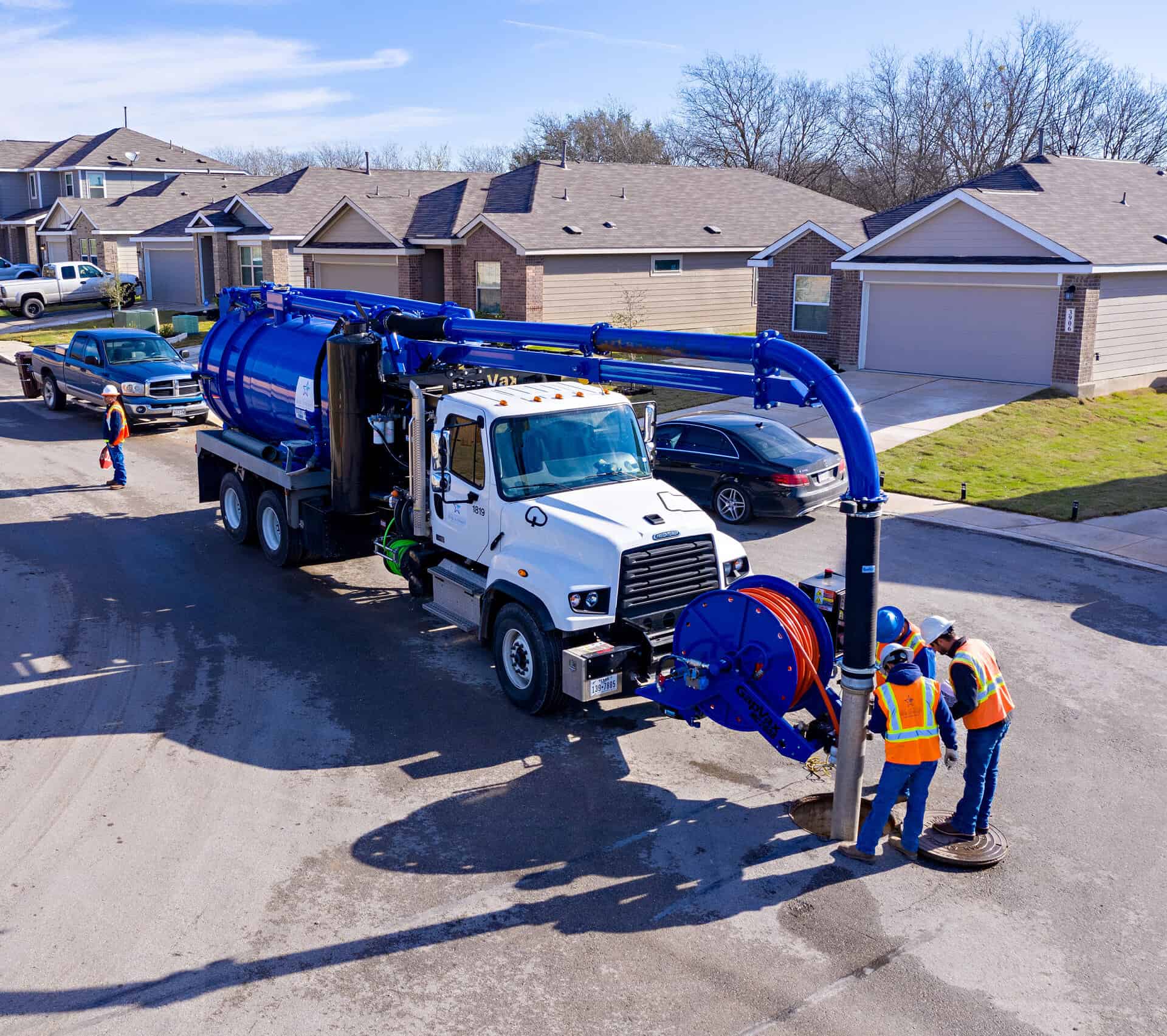 River Authority Utilities Crew Conducting Line Maintenance