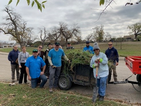 River Warrior volunteers after an invasive species removal project