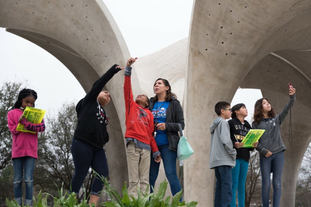 Students participate in a field trip at Confluence Park