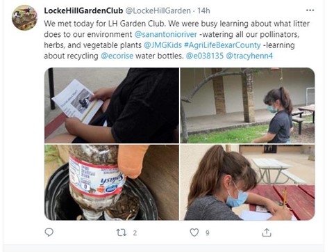 Locke Hill Garden Club participates in a River Authority Service Learning Program