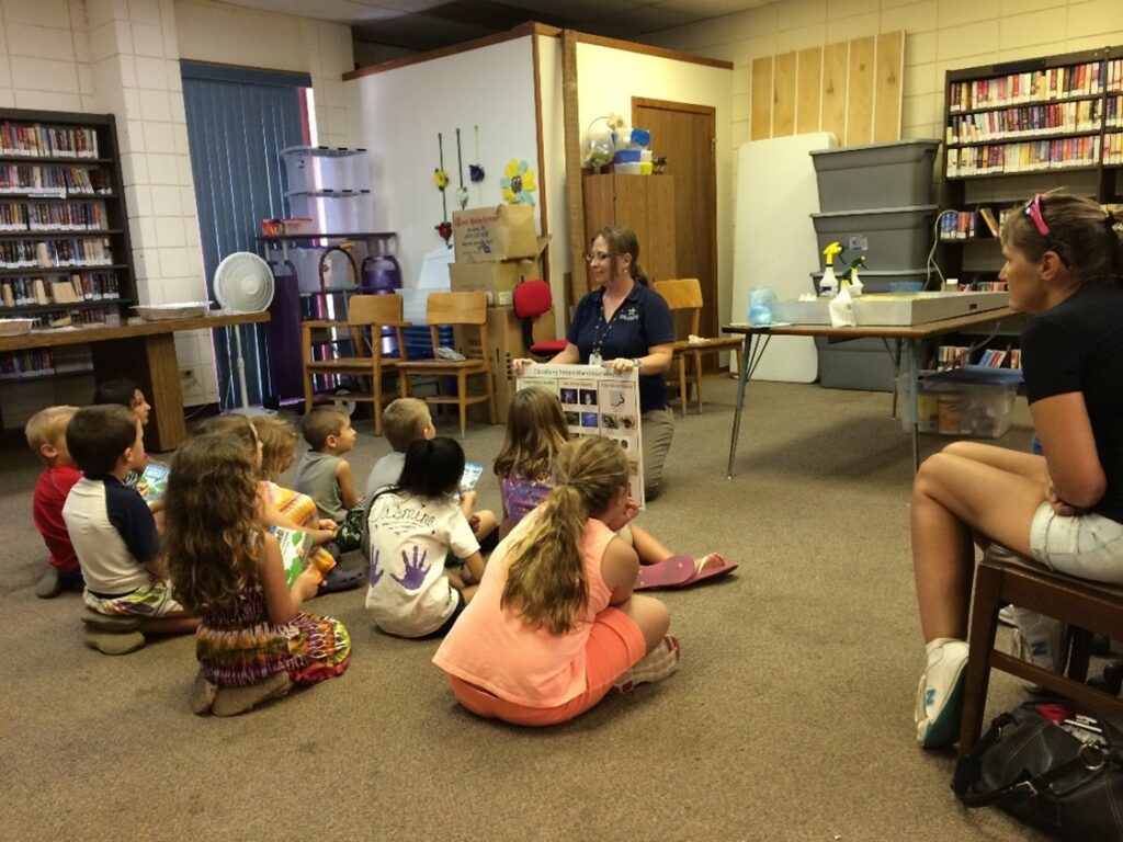 River Authority's Education and Engagement team conducting a library presentation