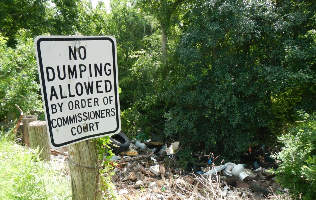 Illegal dumping site along the San Antonio River Basin