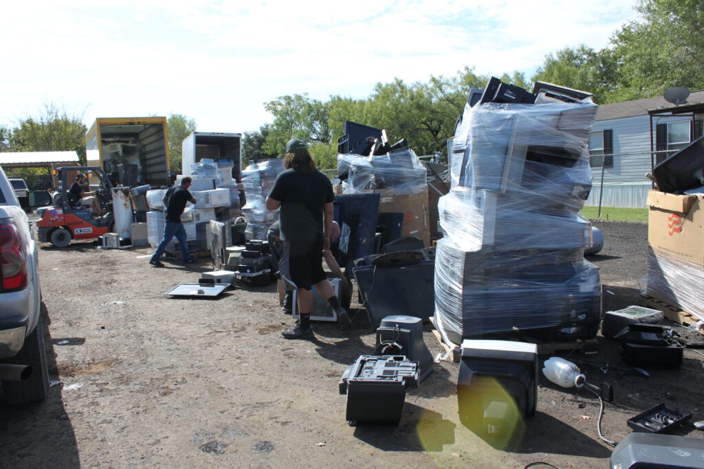 Used electronics are collected as part of the Wilson County Household Hazardous Waste fall 2019 collection event.