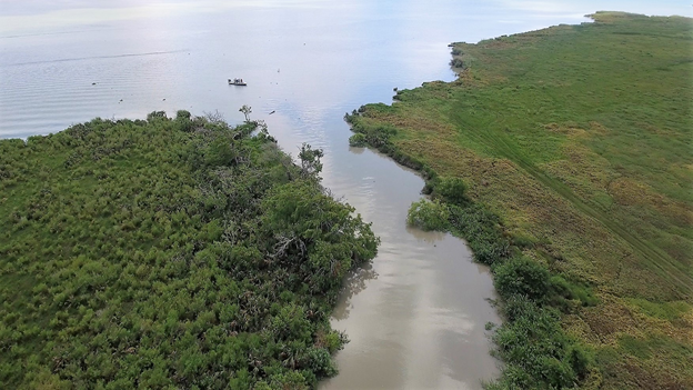 A view of the San Antonio Bay from above