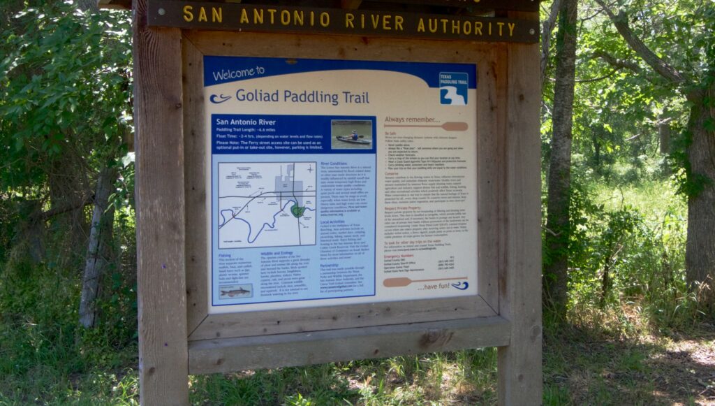 Goliad Paddling Trail interpretive sign