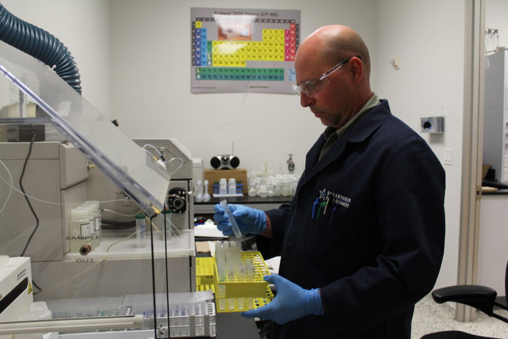 River Authority laboratory staff at work