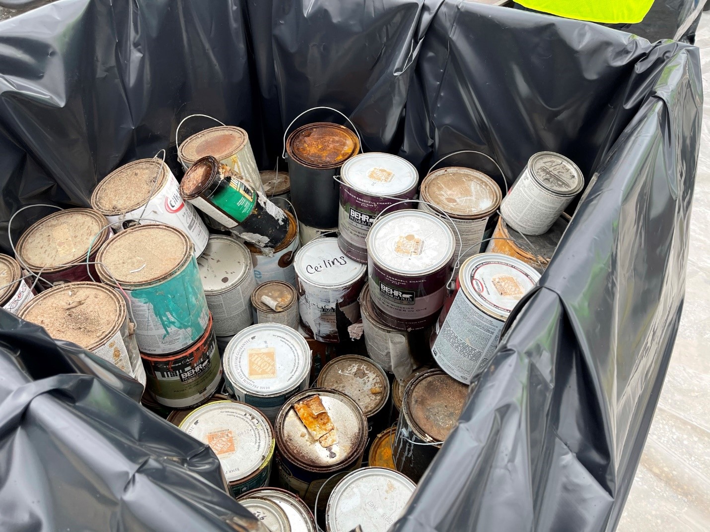Used paint collected at a River Authority Household Hazardous Waste Collection Event