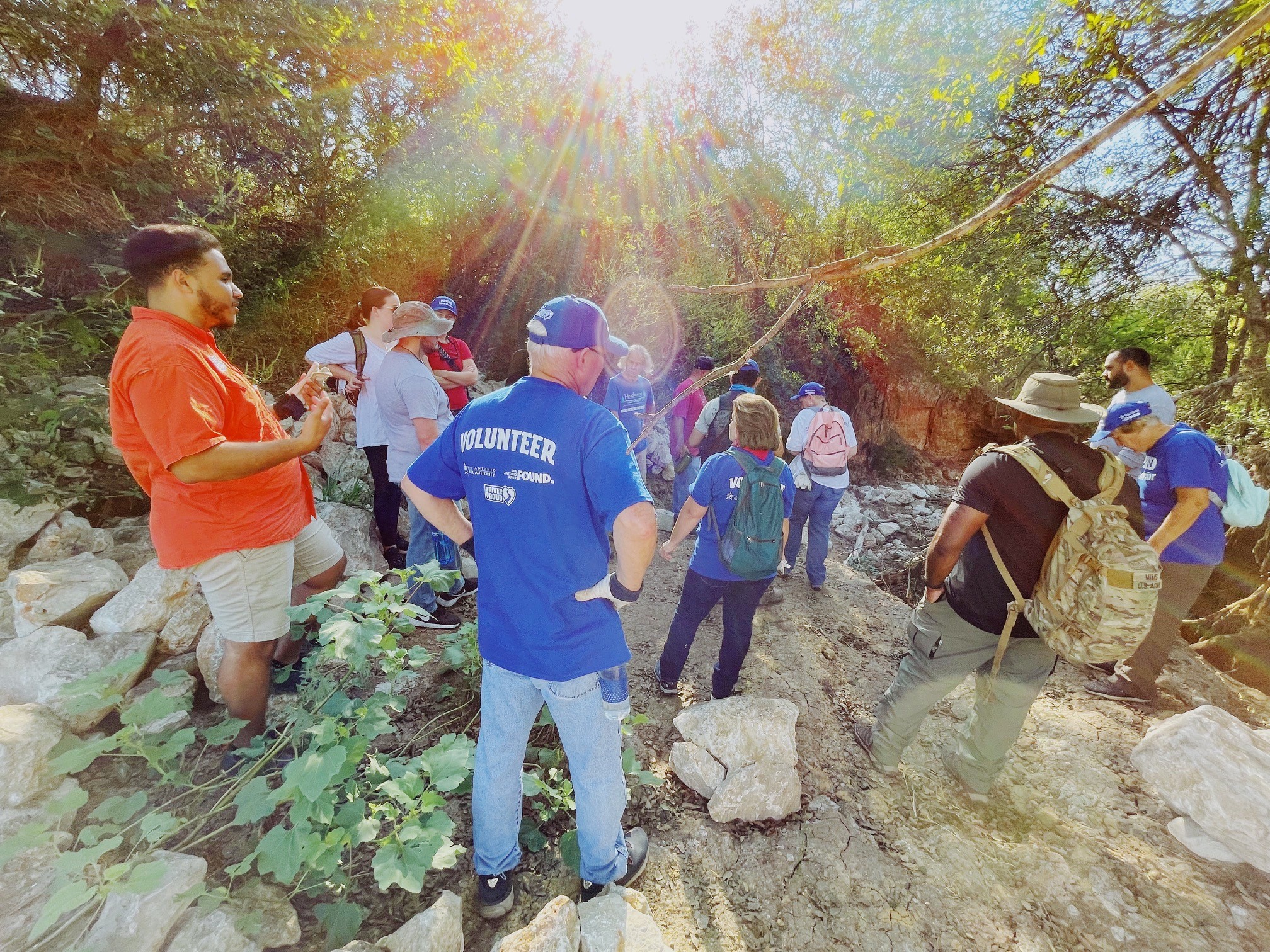 River Warrior volunteers take part in a Medina River Beaver Dam Pilot Program training session