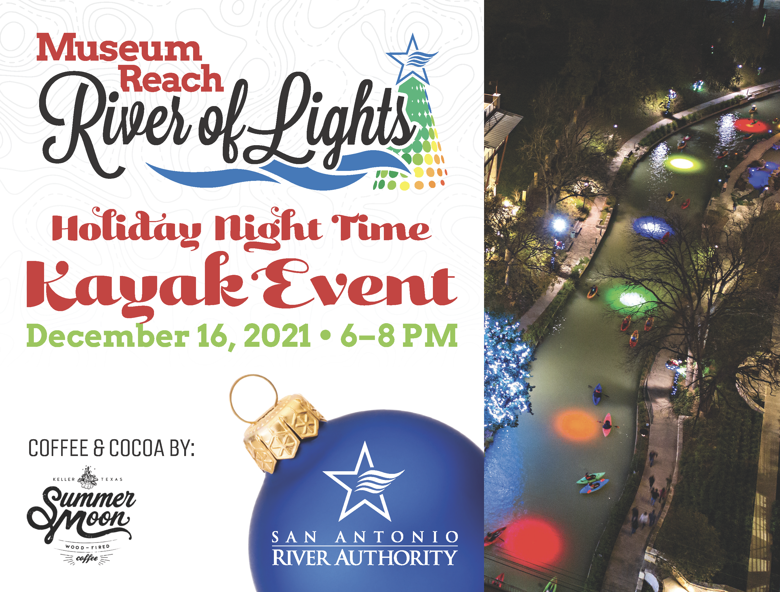 Museum Reach River of Lights Holiday Night Kayak Event Flyer