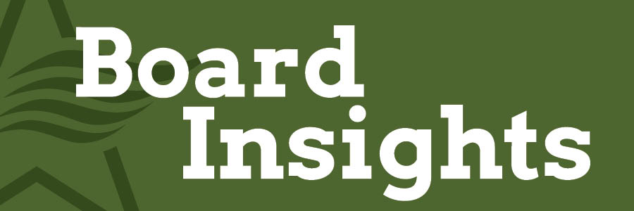 Decorative banner for blog titled: "Board Insights"