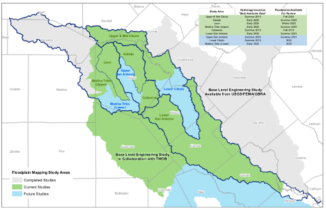 Floodplain Mapping Study Area for San Antonio River Basin
