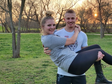 Derek's son Aaron and his wife Gigi at Helton Nature Park.