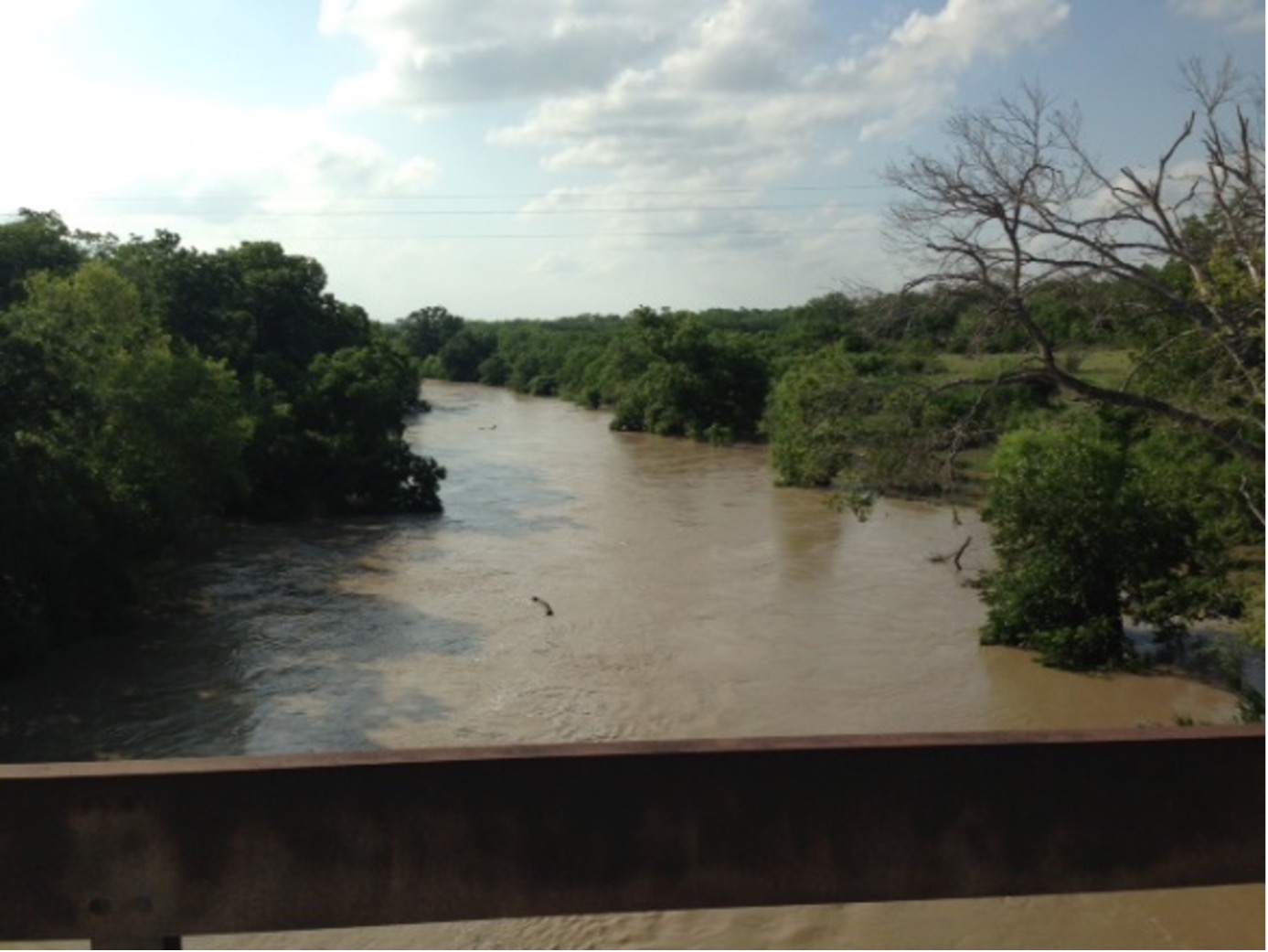 San Antonio River flooding in Karnes County in 2013.