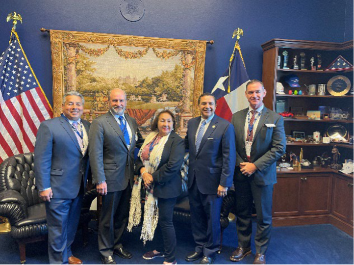SA to DC from left to right: Board Members Jerry Gonzales, Jim Campbell, Lourdes Galvan, US Congressman Henry Cuellar and General Manager Derek Boese