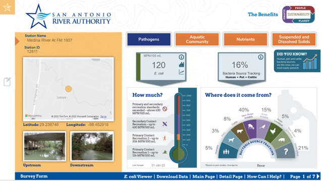 San Antonio River Authority Water Quality Viewer