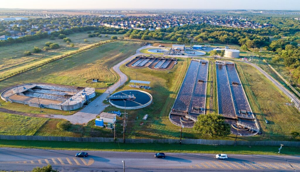 Overhead view of Salitrillo Wastewater Treatment Plant