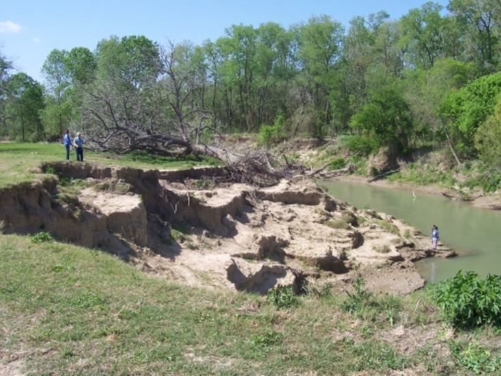 Example of erosion to a waterway system.