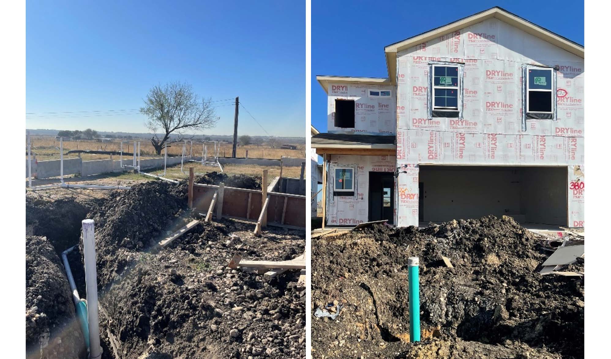 installation of a new sewer lateral and cleanout for a new-build single family residence that is connected to the publicly maintained sewer line. 