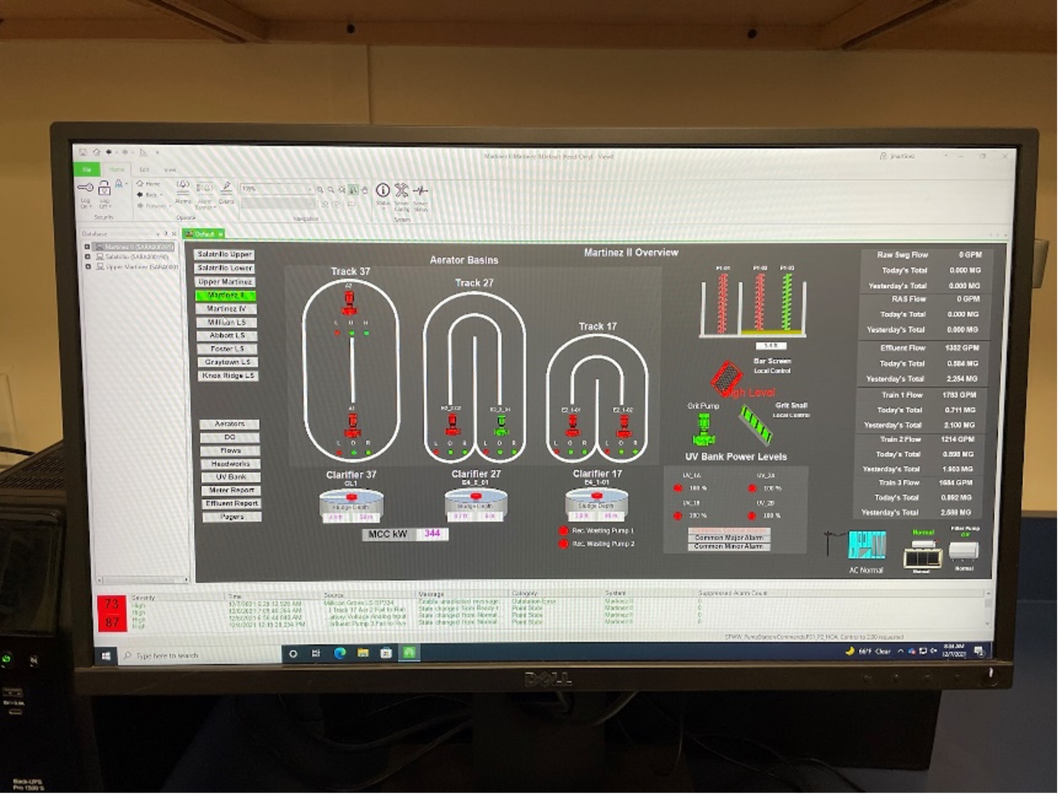 Monitoring software shown on computer