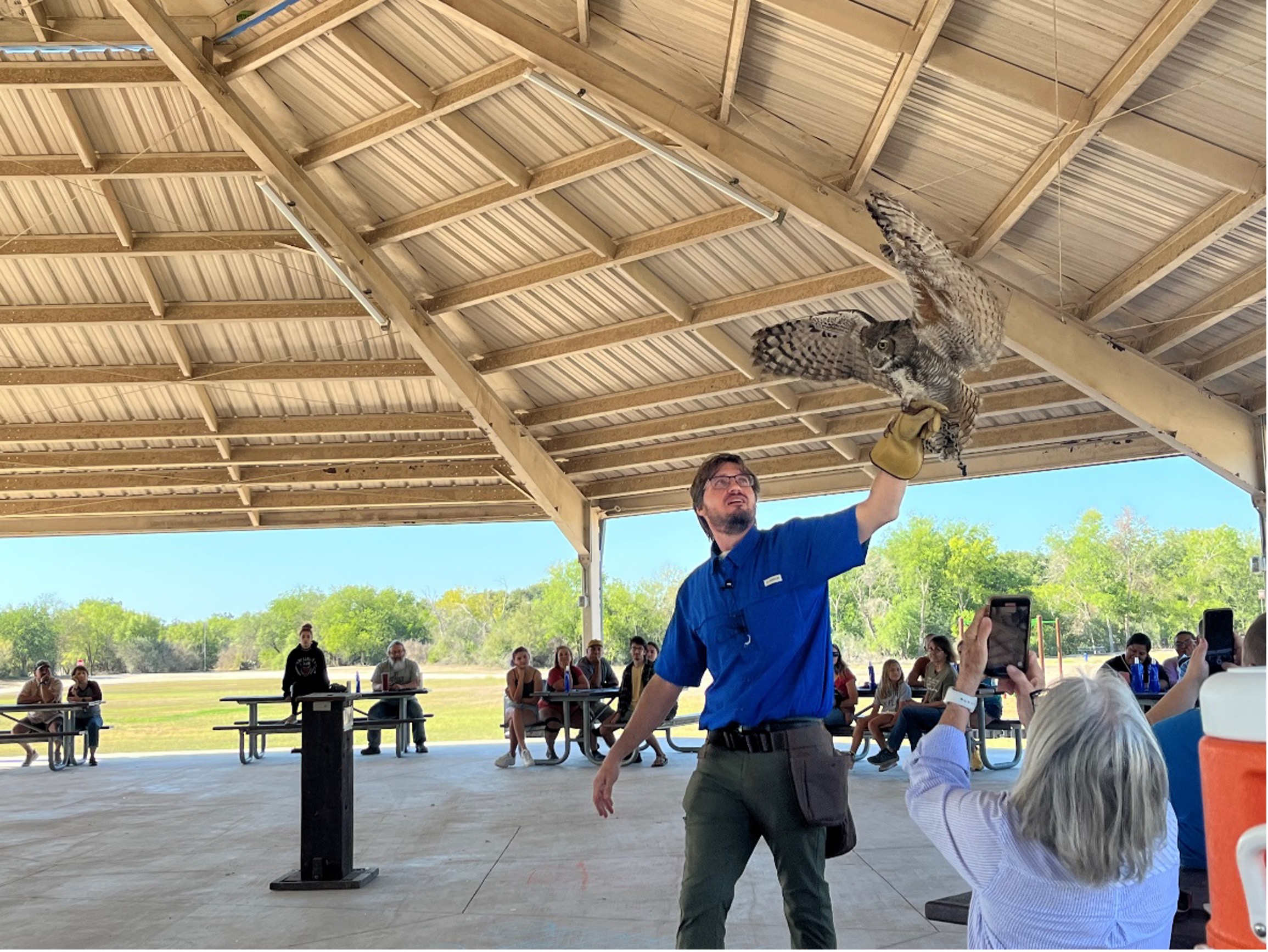 Last Chance Forever conducted a large bird of prey demonstration at Helton Nature Park.