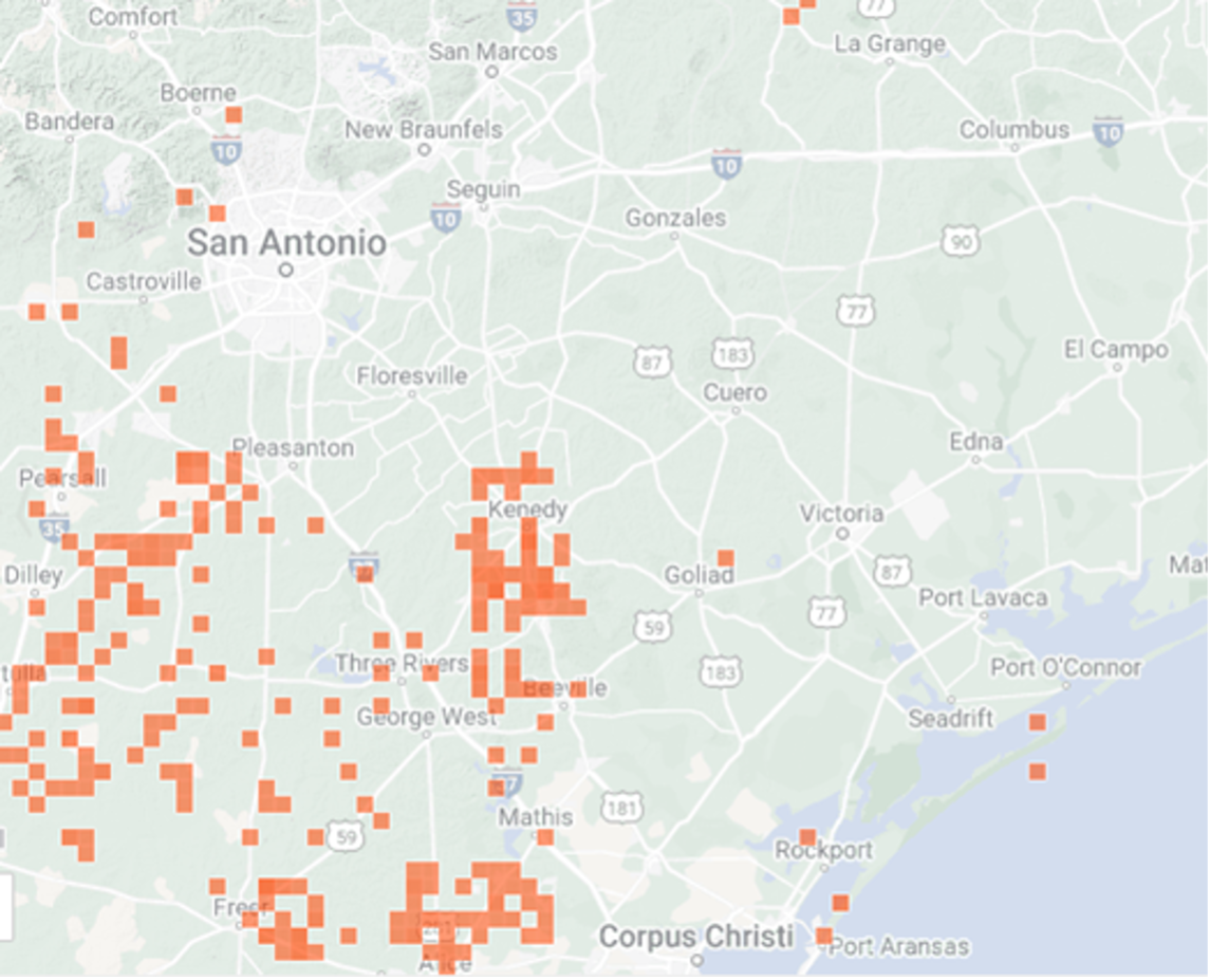 Texas horned Lizard sightings according to iNaturalist observations