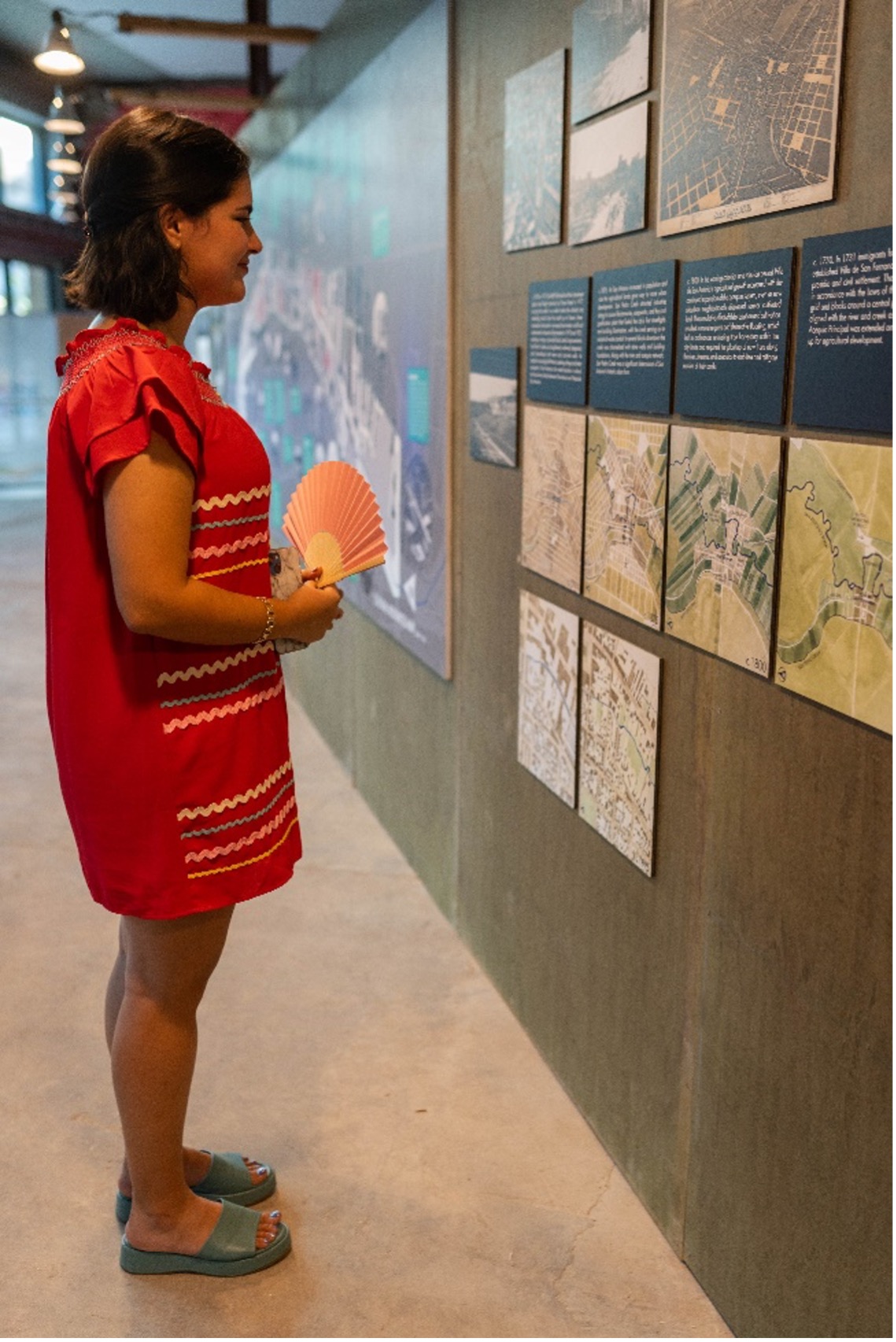 An Observer admires the Engineering Plans for San Pedro Creek