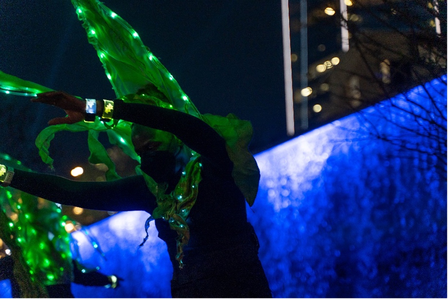 Performers from Urban-15 dance in front of STREAM.