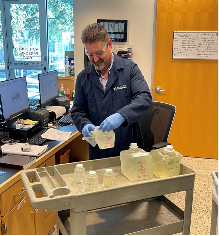 River Authority Scientists back at the lab