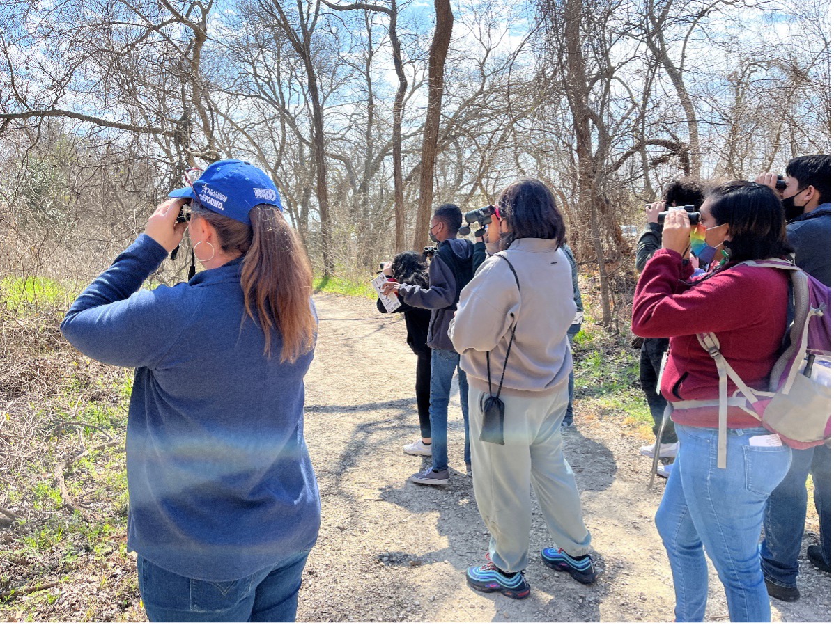 Southside ISD observes birds at Confluence Park 