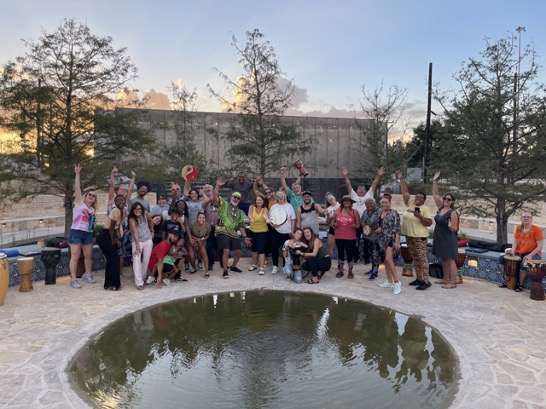 Drum Circle at the Plaza de Fundacion at San Pedro Creek Culture Park