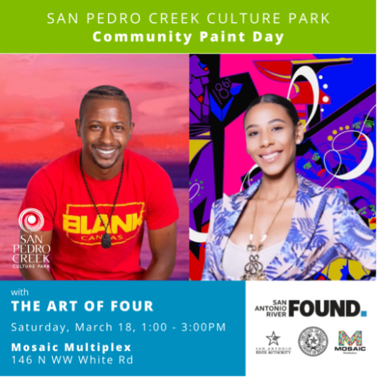 San Antonio River Foundation Community Paint Day: Art of Four on Saturday, March 18