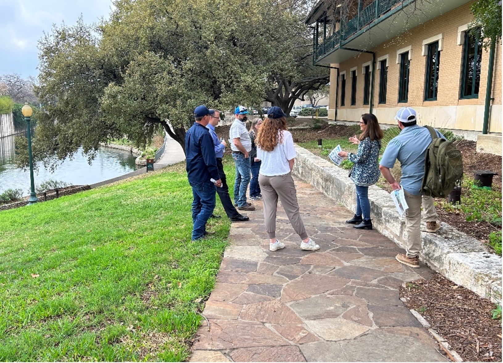 River Authority Staff lead low impact development course around sustainable building practices. 