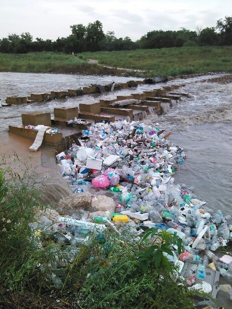 Trash at Mission Reach post rain event