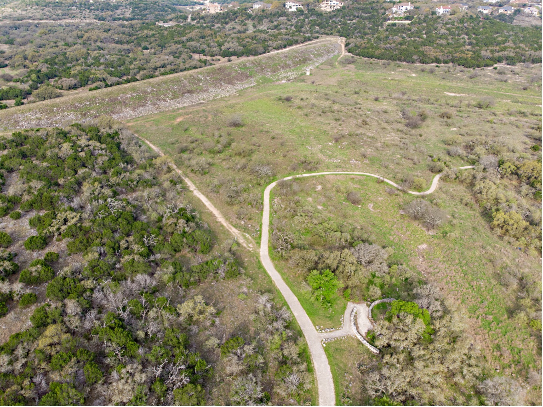 Stone Oak Dam overhead view.