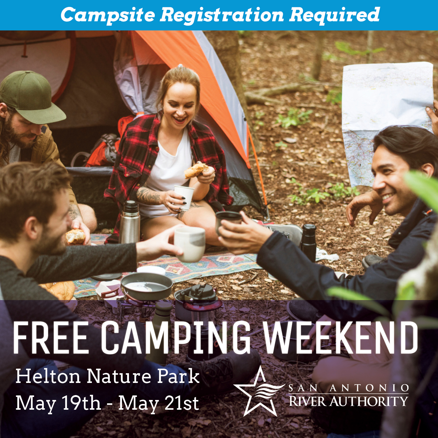 Free Camping Weekend May 19th - May 21st at Helton Nature Park. Campsite Registration Required.