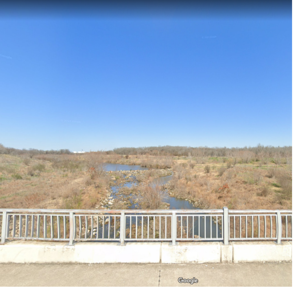 Mission Road bridge overlooking shallow creek