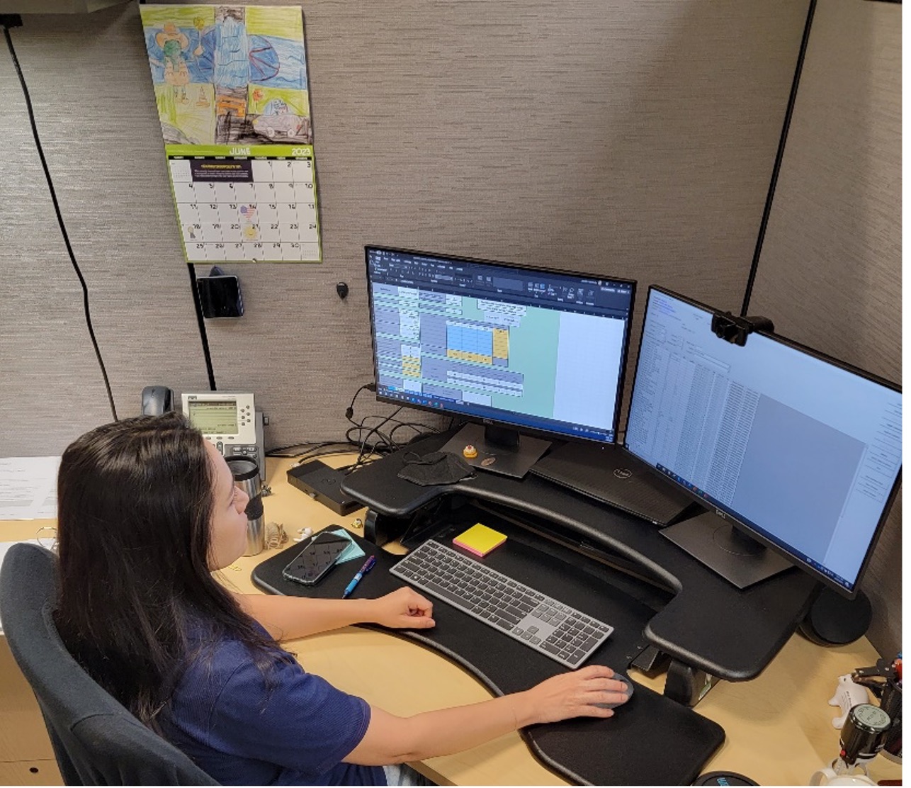 Quality Assurance scientist reviews results on computer