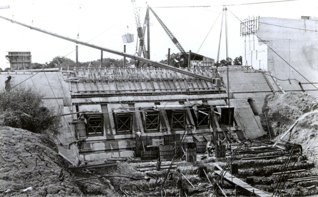 Historic Image of Dam Construction