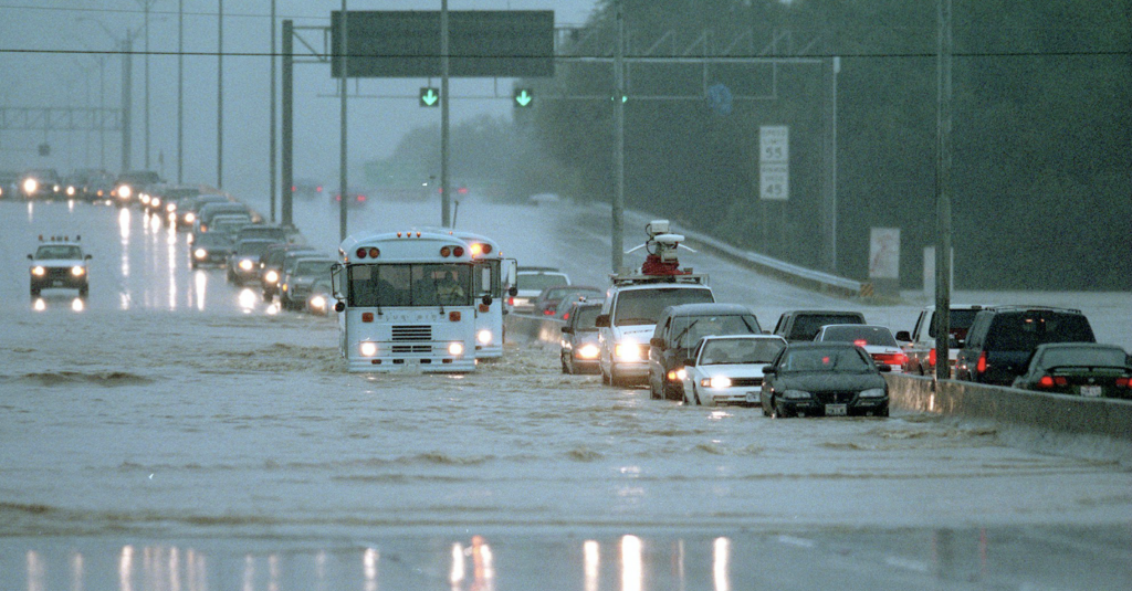 Flooded city streets