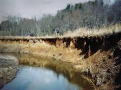 Serious erosion along river bank