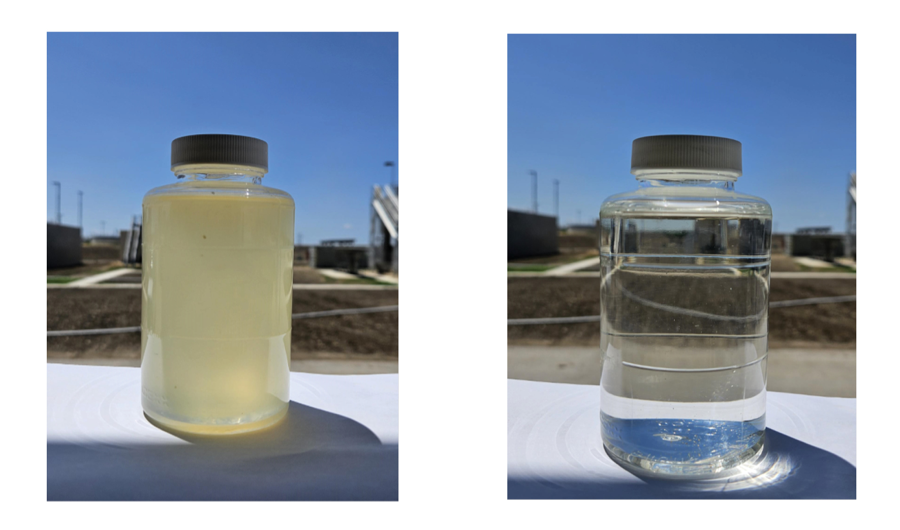 Untreated water (left) Cleaned water (right)