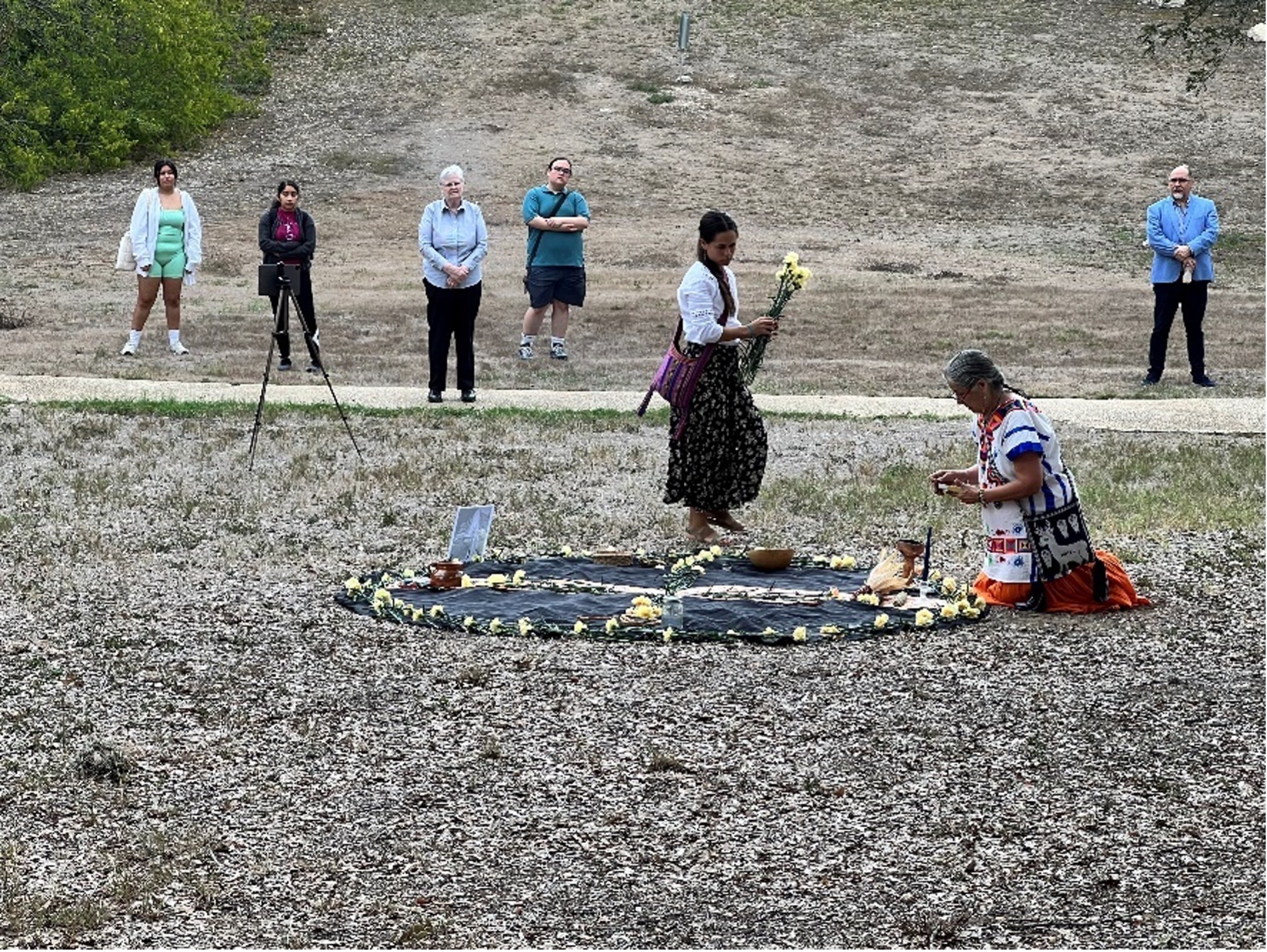 Set up of a ceremony blessing for water