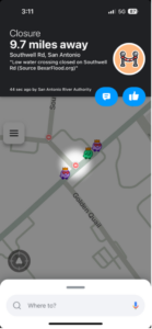 Screenshot of WAZE interface