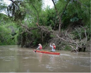 Two paddlers in SASPAMCO paddling trail San Antonio River