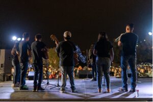 Band plays at the River of Lights events