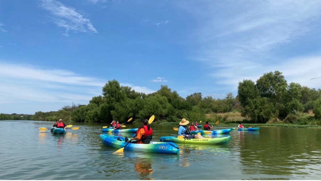Kayakers enjoying the river.