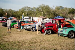 Car Show with vintage cars.