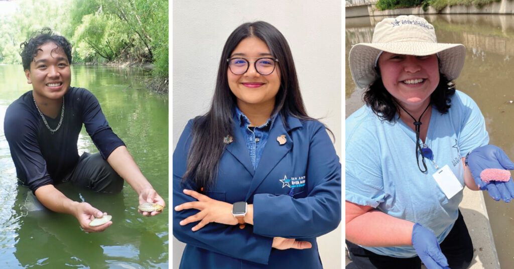 3 young people shown at various capacities at the River Authority.