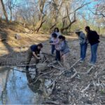 A group of people on a nature hike.
