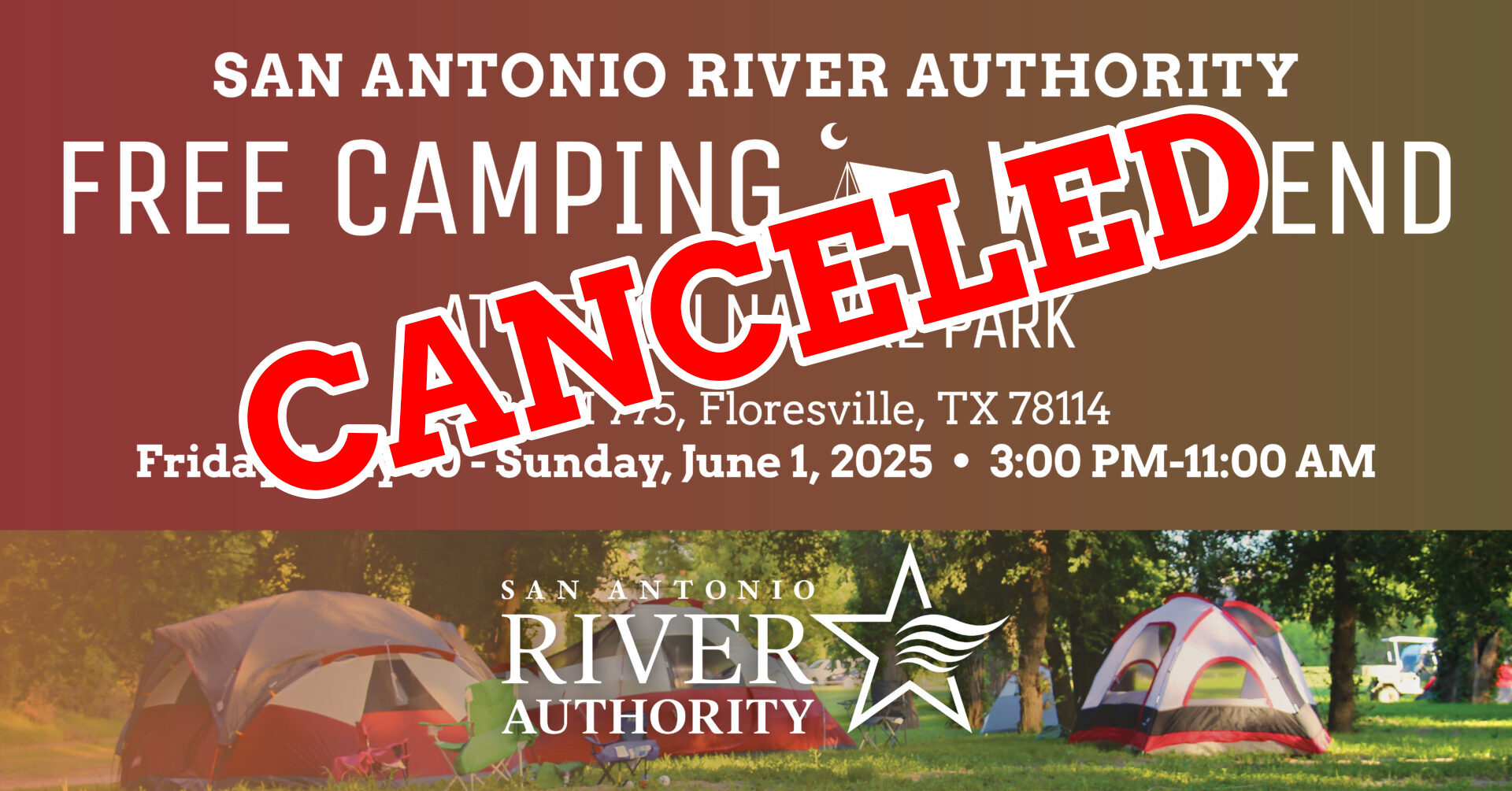 free camping weekend canceled